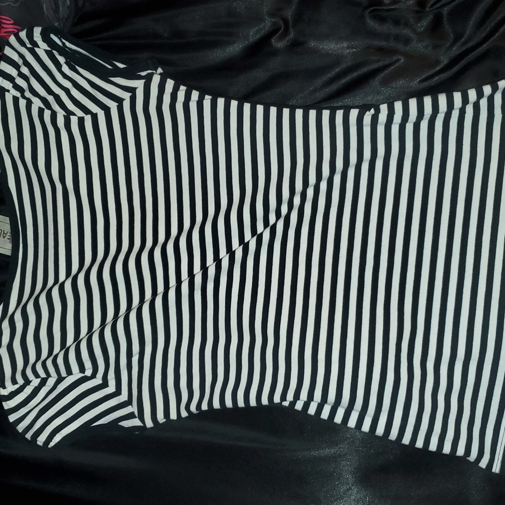 2000s Girls top Faux Vest Striped Shirt - Picture 3 of 3
